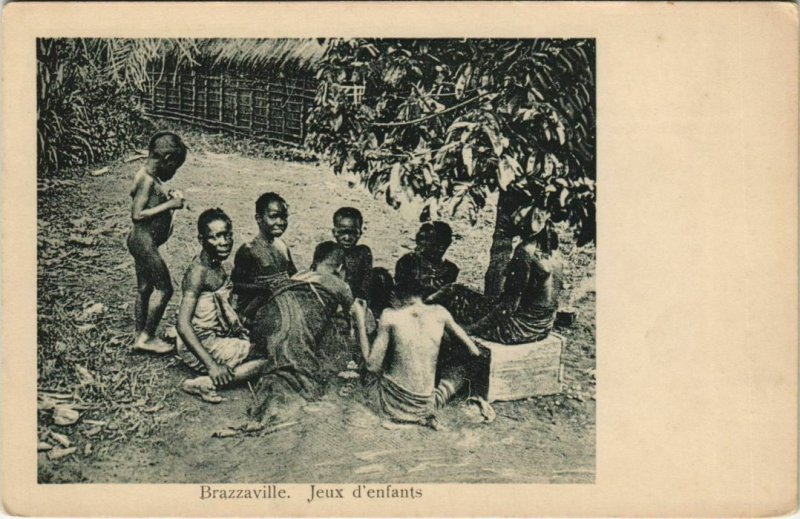 PC ETHNIC TYPES BRAZZAVILLE JEUX D'ENFANTS FRENCH CONGO (a22861)