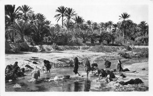 Lot121 washers at the edge of the wadi  real photo Tunisia africa types folklore