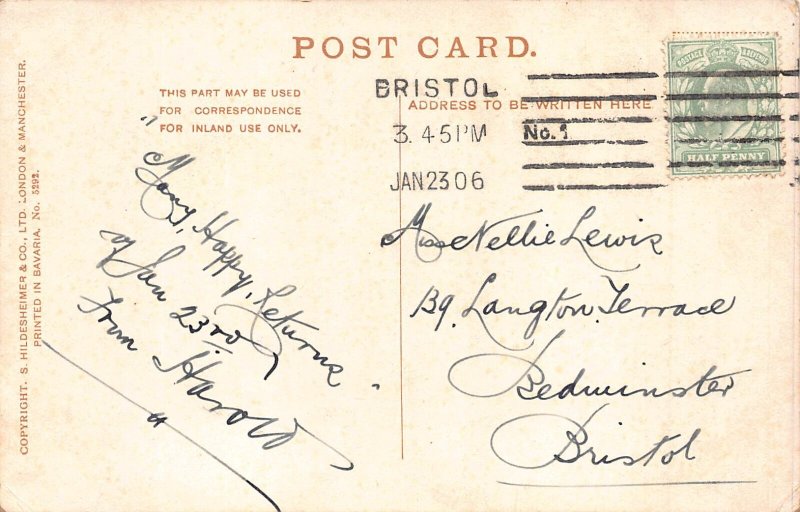 A784 England 1906 Mansion House Bristol vintage postcard