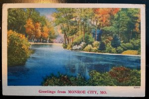 Vintage Postcard 1930-1945 Greetings from Monroe City, Missouri (MO)