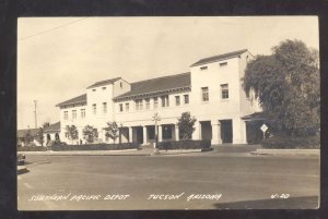 RPPC TUCSON ARIZONA SOUTHERN PACIFIC RAILROAD DEPOT REAL PHOTO POSTCARD