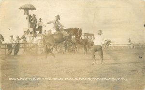 Postcard RPPC New Mexico Tucumcari Red Grafton Wild Mule Race 23-3221