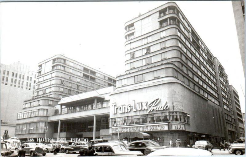 Rppc Mexico City Street Scene Hotel Del Prado Art Deco Ca - 