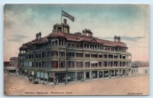 PHOENIX, AZ Arizona ~ Street View  HOTEL ADAMS ~  c1910s Hand Colored Postcard