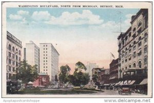 Michigan Detroit Washington Boulevard North From Michigan 1923