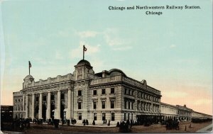 Chicago IL Chicago & Northwestern Railway Station Postcard E99