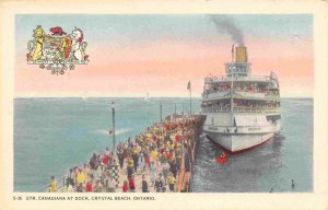 Steamer Canadiana at Dock Crystal Beach Ontario Canada 1950s postcard