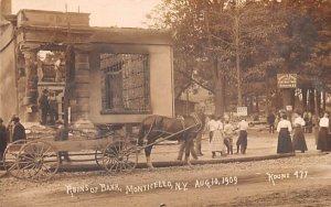 Ruins of Bank from fire 1909 Monticello, New York