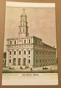 VINTAGE UNUSED POSTCARD NAUVOO TEMPLE, NAUVOO, ILLINOIS ARTIST INTERPRETATION