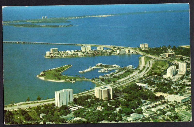 Florida SARASOTA Aerial of Marina Jack Bird Key and Longboat Key pm1973 Chrome