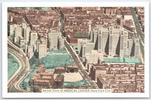 Vintage Aerial Medical Center New York City Postcard Lumitone Photoprint