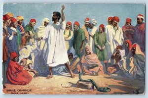 Egypt Postcard Snake Charmer Near Cairo 1912 Antique Posted Oilette Tuck Art