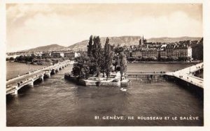 Swiss Geneve Rosseau Et Le Saleve RPC Switzerland Real Photo Postcard