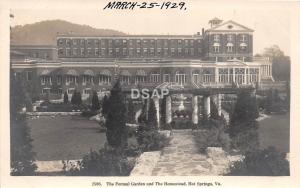 A45/ Hot Springs Virginia Va Postcard RPPC Real Photo 1929 Garden The Homestead