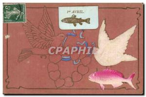 Fetes - Voeux - Poisson d Avril - April Fool - fish and birds - CPA