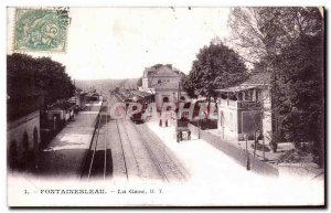 Old Postcard Fontainebleau Train