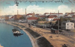 Riesa Germany Elbquai Birds Eye View Vintage Postcard AA71468