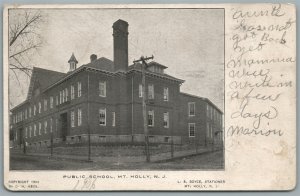 MT. HOLLY NJ PUBLIC SCHOOL ANTIQUE POSTCARD