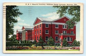 Postcard OK Shawnee WMU Memorial Dormitory Oklahoma Baptist University I13