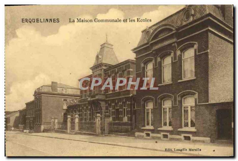 Old Postcard Erquelinnes La Maison Communale And Schools