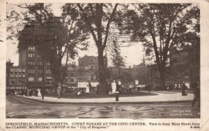 Vintage Postcard 1910s Court Square Civic Center Springfield MA City of Progress