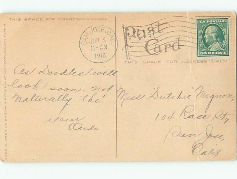 Pre-Linen CUTE KITTEN CAT IN STRAW HAT AC5494