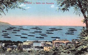 Italy La Spezia Golfo con Squadra Steamboats vintage postcard B933