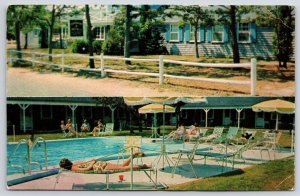 1964 The Commodore Hotel Cape Rod Massachusetts Pool & Grounds Posted Postcard