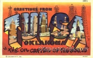 Greetings From Tulsa, Oklahoma, USA Large Letter Town Unused 