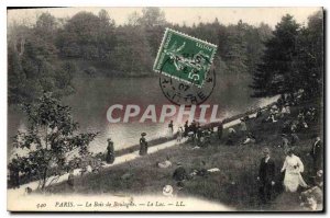 Old Postcard Paris Bois de Boulogne Lake