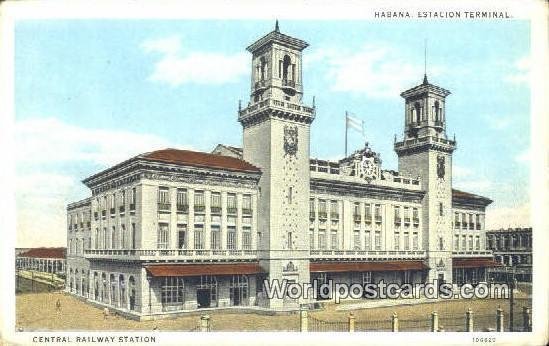 Estacion Terminal, Central Railway Station Habana Cuba, Republica De Cuba Wri...