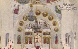 Florida Tarpon Springs St Nicholas Greek Orthodox Church Interior Curteich