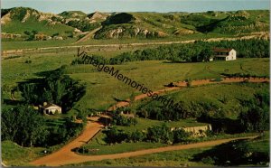 Aerial View of Chateau De Mores North Dakota Postcard PC312