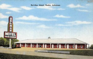 BEL-MAR MOTEL Beebe, Arkansas ca 1940s Roadside Vintage Postcard