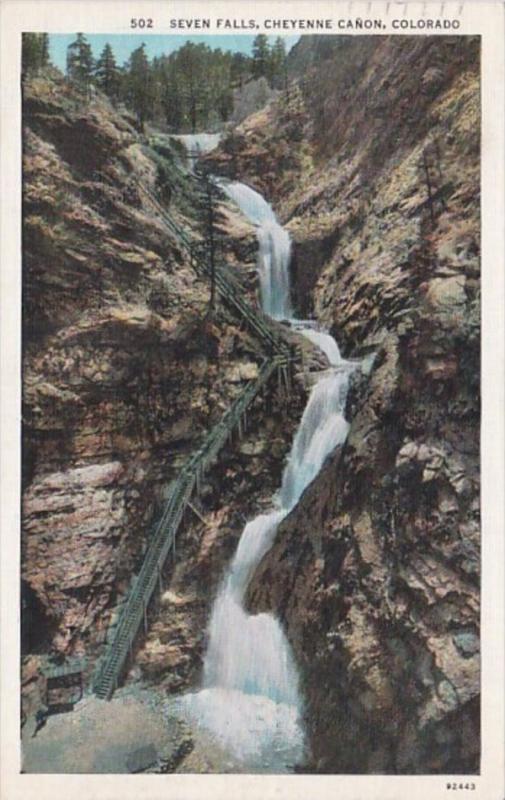 Colorado Colorado Springs Seven Falls Cheyenne Canon 1936 Curteich