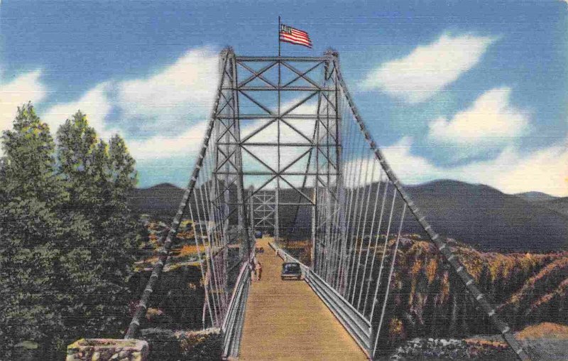 Suspension Bridge Royal Gorge Canon City Colorado linen postcard