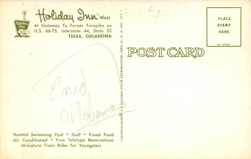 Tulsa Oklahoma 1960s Postcard West holiday Inn Motel