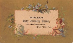 Approx. Size: 2.5 x 4.25 Stewart's city jewelry store  Late 1800's Tradecard ...