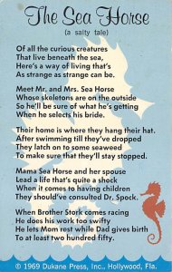 The Sea Horse Poem Fishing Unused 