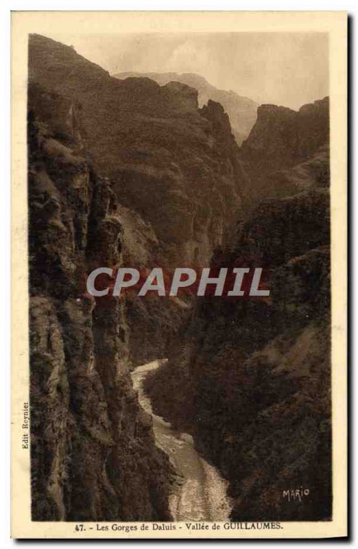 Old Postcard Vallee Guillaumes Les Gorges de Daluis