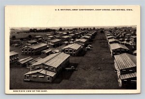 Birdseye View Army Cantonment Camp Dodge Des Moines Iowa IA WWI Postcard