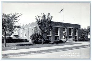 c1940's Post Office Scene Street Rock Rapids Iowa IA RPPC Photo Vintage Postcard