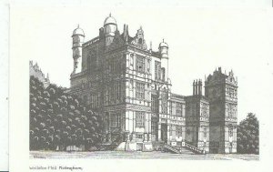 Nottinghamshire Postcard - Wollaton Hall. Artist Pencil Sketch Ref.AB4