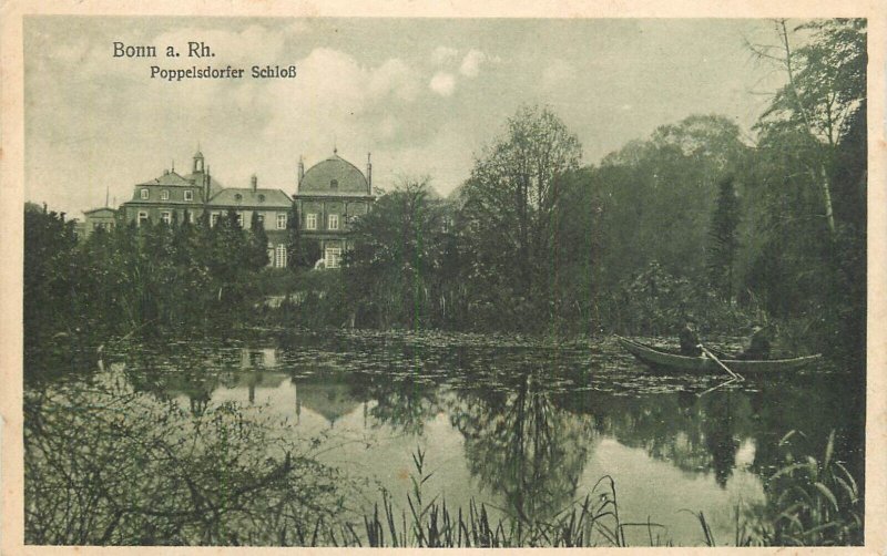 Germany sail & navigation themed postcard Bonn a. Rhein rowboat lake park