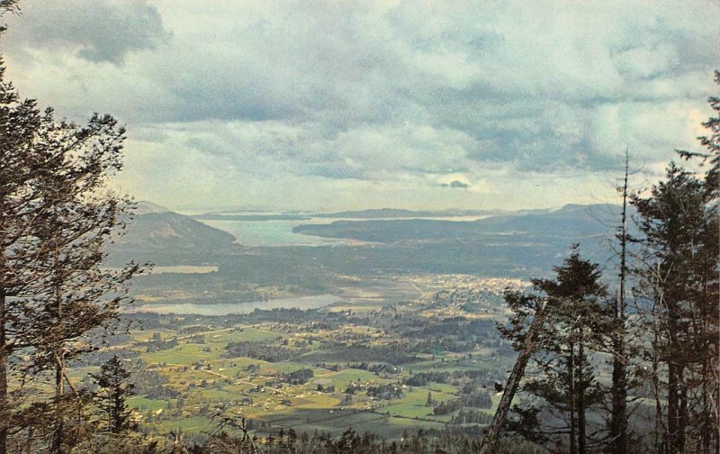 DUNCAN, BC Canada   CITY & COWICHAN VALLEY  Bird's Eye View  VINTAGE  Postcard