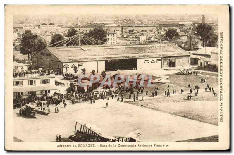 Old Postcard Jet Aviation Airport Bourget basis of the French airline