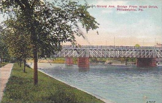 Pennsylvania Philadelphia Girard Avenue Bridge From West Driver 1912