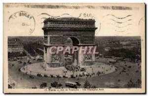 Old Postcard Paris Arc de Triomphe