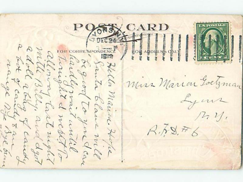 Pre-Linen christmas BEAUTIFUL YELLOW BIRDS WITH BELLS AND PINK RIBBON hr2784