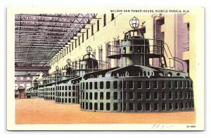 Postcard Wilson Dam Power House Muscle Shoals ALA Alabama